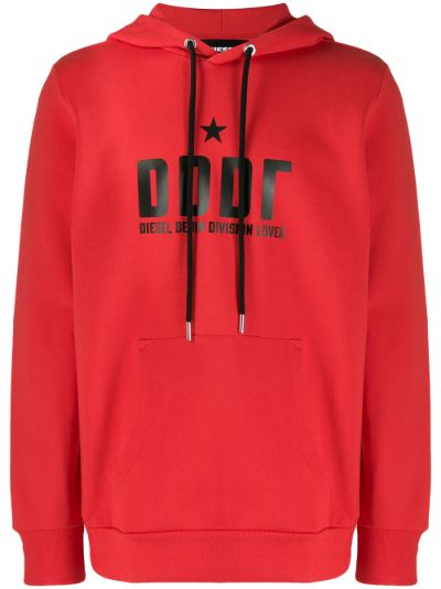 diesel red hoodie