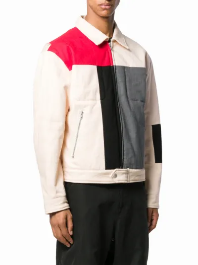 bomber jacket with red tag