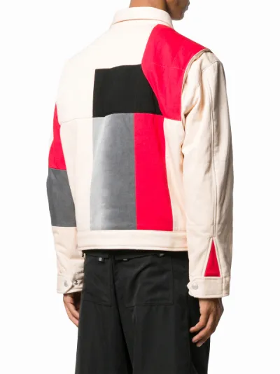 bomber jacket with red tag
