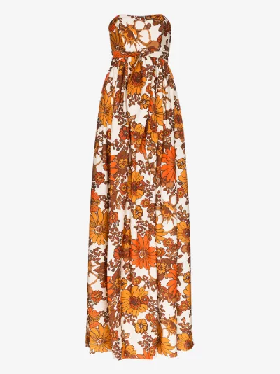 strapless floral maxi dress