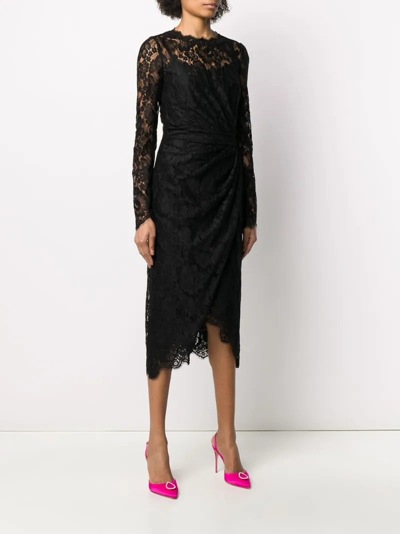 Dolce \u0026 Gabbana Abito aderente con pizzo nero | MODES