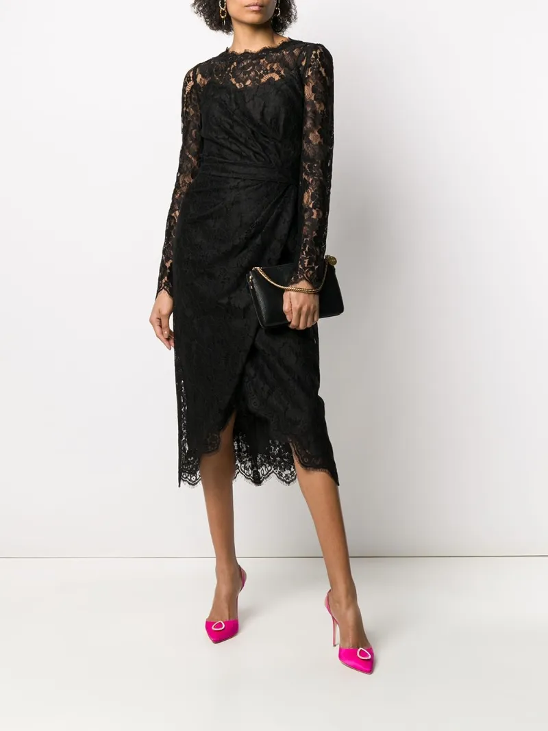Dolce \u0026 Gabbana Abito aderente con pizzo nero | MODES