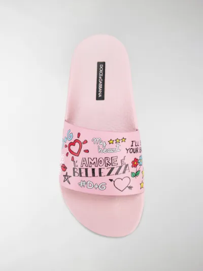 dolce and gabbana pink slides