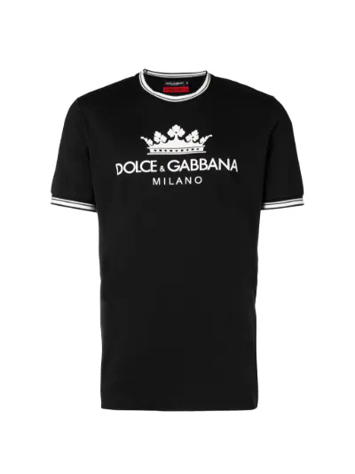 DOLCE & GABBANA Shirt Black GOLD Logo Crown King Slim Formal 39 / US15.5 /S  $800