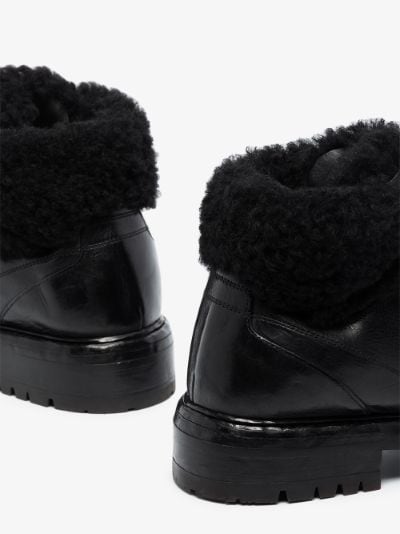 black faux fur lined boots