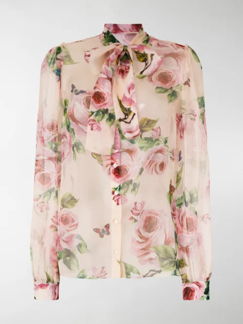 Dolce & Gabbana - Blusa con stampa con rose