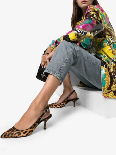 leopard slingback pumps
