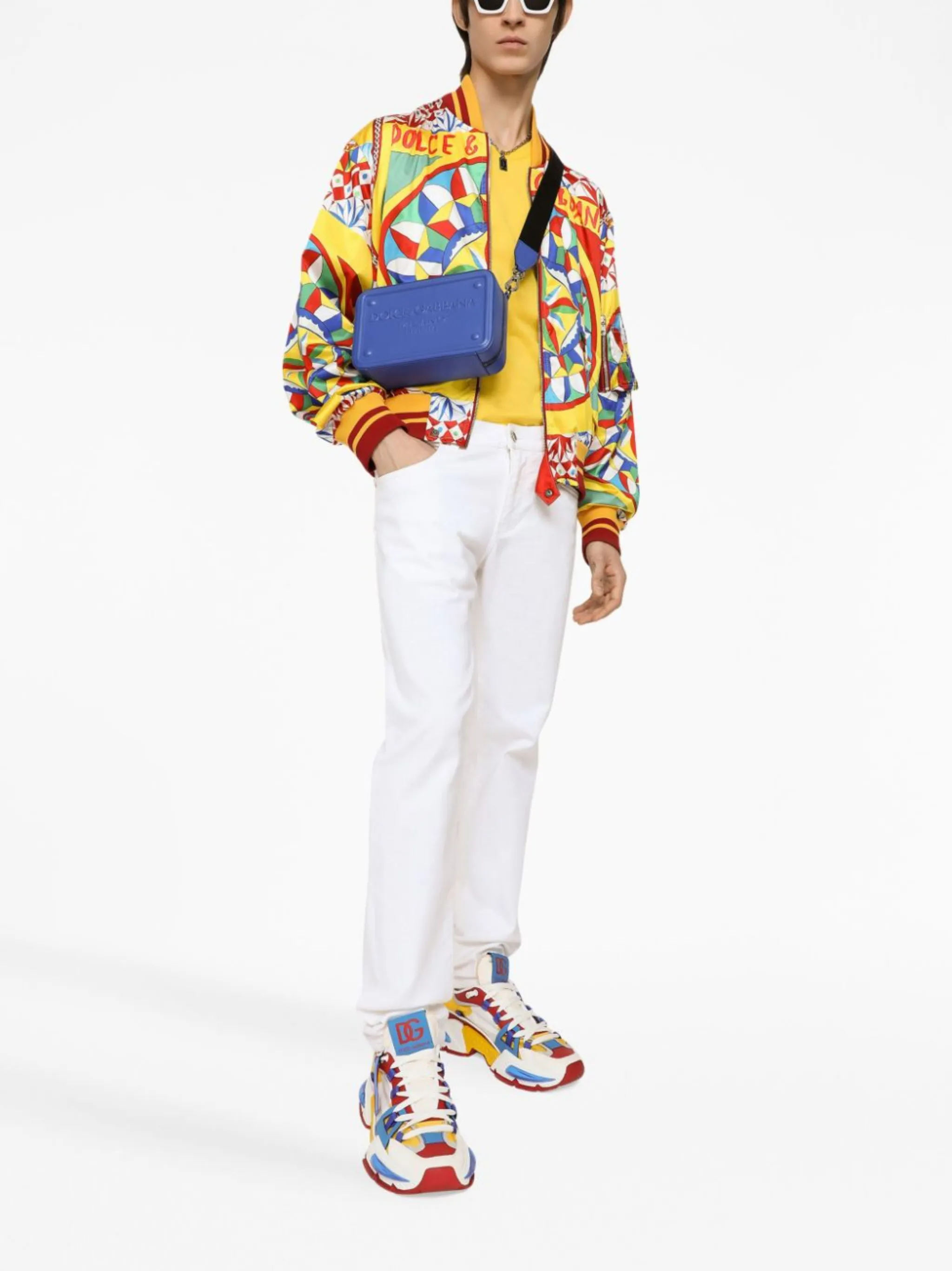 Dolce & Gabbana Carretto-print bomber jacket | Eraldo.com PN