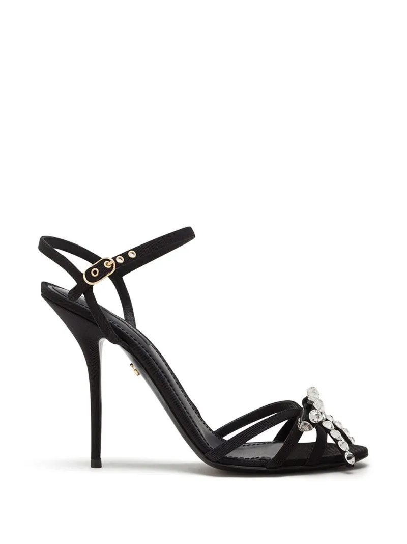 Dolce \u0026 Gabbana crystal-embellished 105mm sandals black | MODES