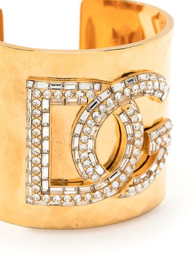 Dolce & Gabbana crystal-embellished Logo Cuff Bracelet - Farfetch