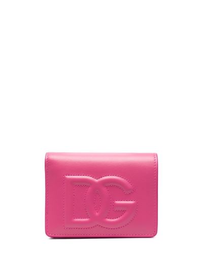 Dolce & Gabbana Dg Logo Leather Card Holder in Pink