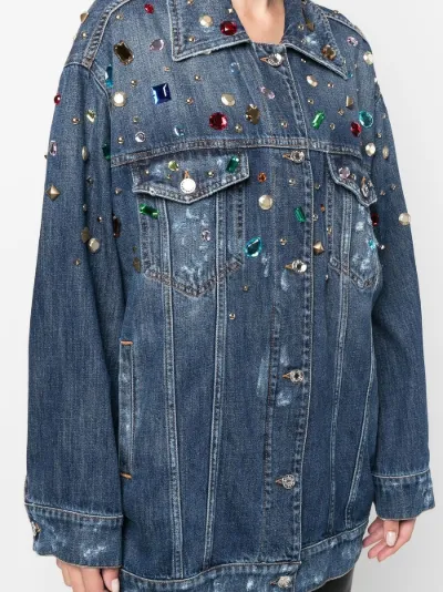 Dolce \u0026 Gabbana embellished denim jacket blue | MODES