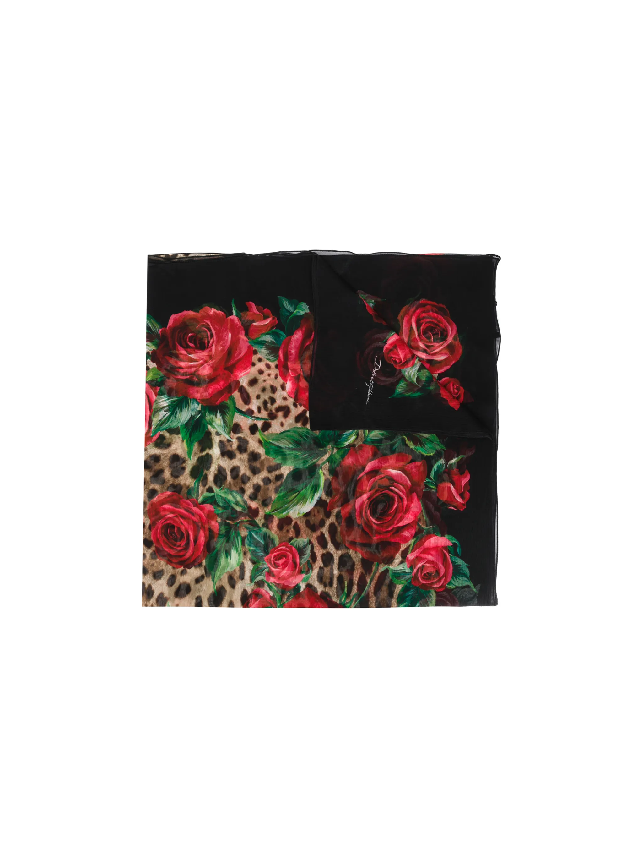Dolce & Gabbana floral leopard print scarf | Eraldo.com FR