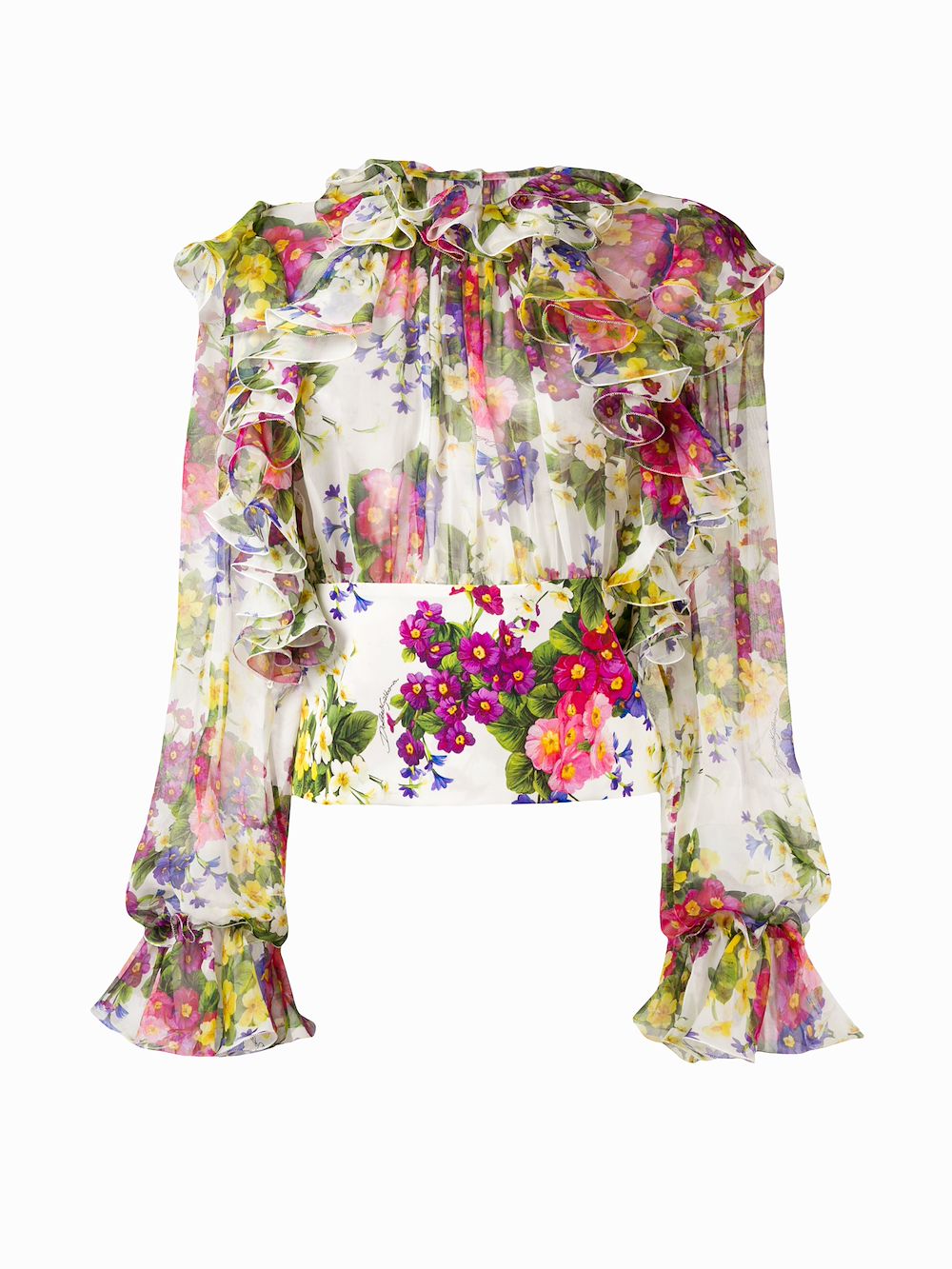 floral-print ruffled blouse | Dolce & Gabbana 