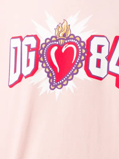 Gabbana heart print T-shirt pink | MODES