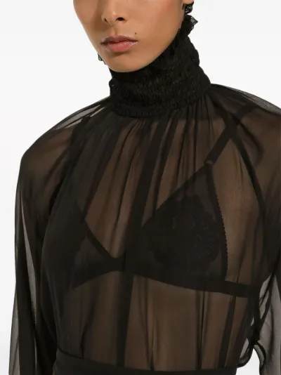 Dolce Gabbana high neck sheer silk blouse Eraldo DE