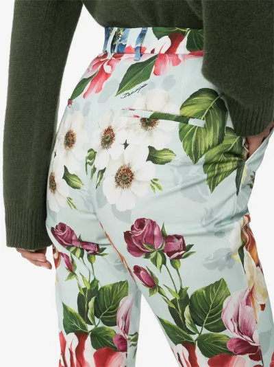 high waisted floral trousers