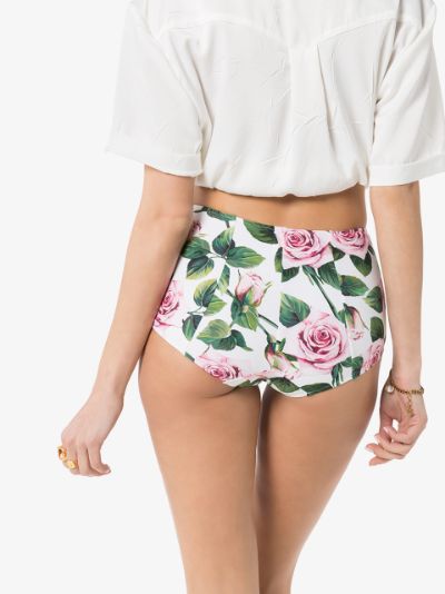 high waisted floral swim bottoms