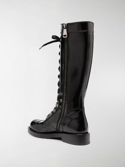 lace up black combat boots