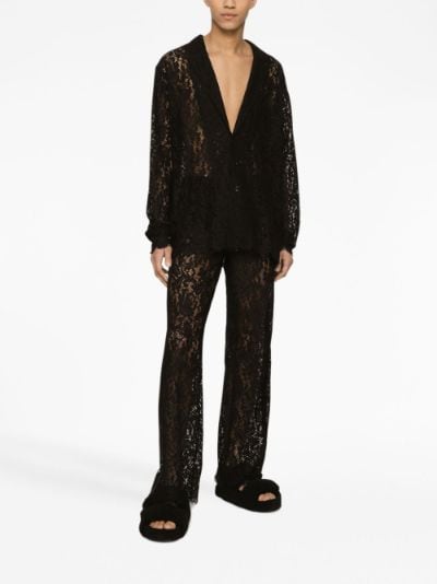 Sheer lace trousers