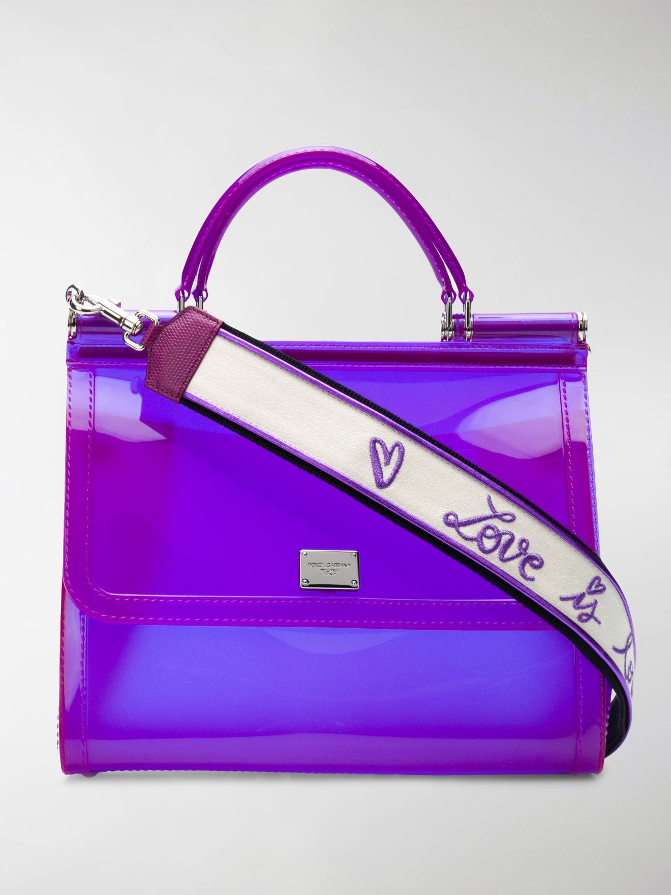 purple dolce and gabbana purse