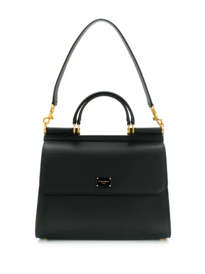ハンドバッグ DOLCE & GABBANA BLACK LEATHER SICILY TOP HANDLE BAG Dolce & Gabbana large Sicily top-handle bag | Eraldo.com CX