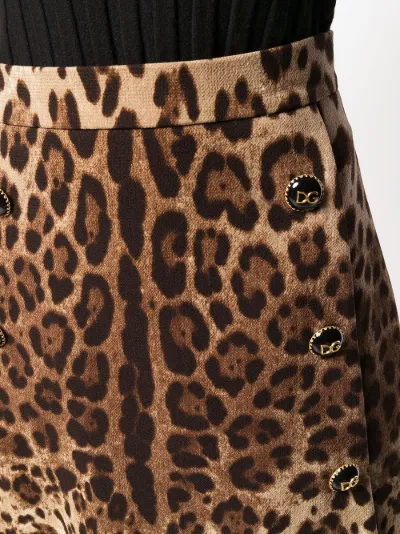leopard a line skirt