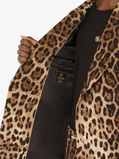 leopard print long blazer