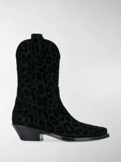 leopard print western boots