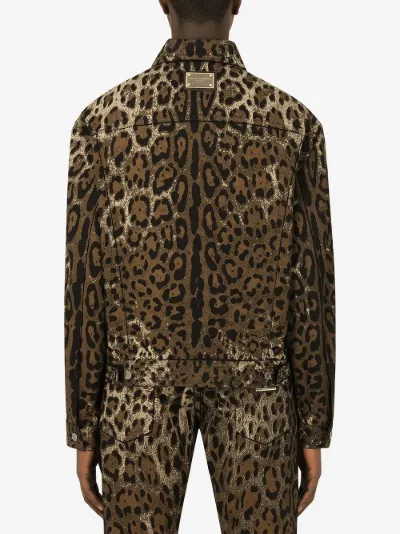 leopard print denim jacket mens