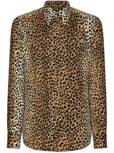 mens long sleeve leopard print shirt