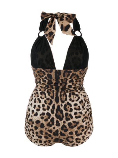 leopard print one-piece swimsuit 
