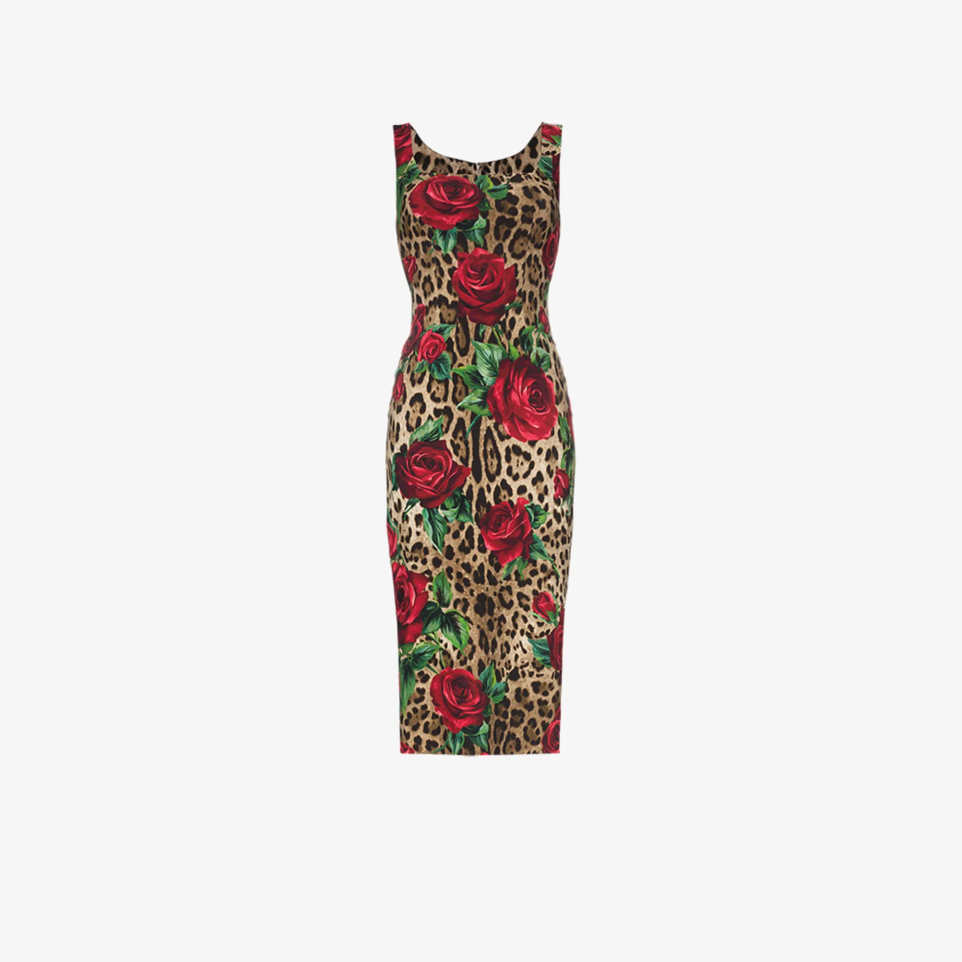 dolce and gabbana leopard and rose dress