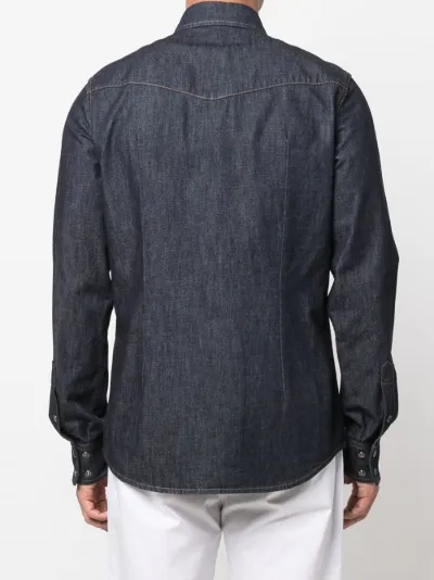 logo-plaque denim western shirt | Dolce 
