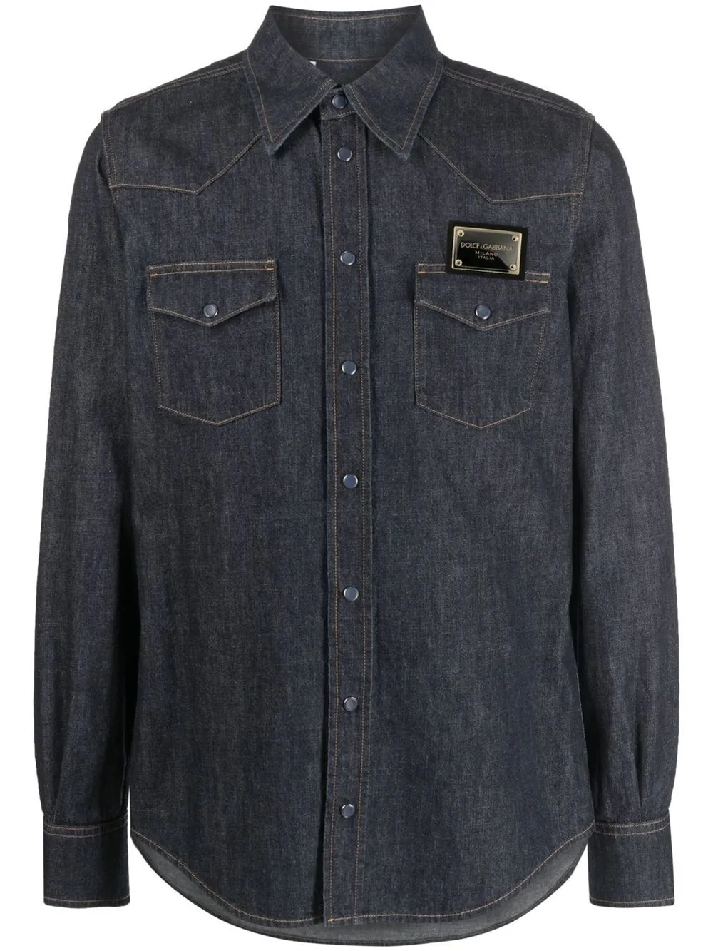 Dolce & Gabbana logo-plaque denim western shirt | Eraldo.com FR
