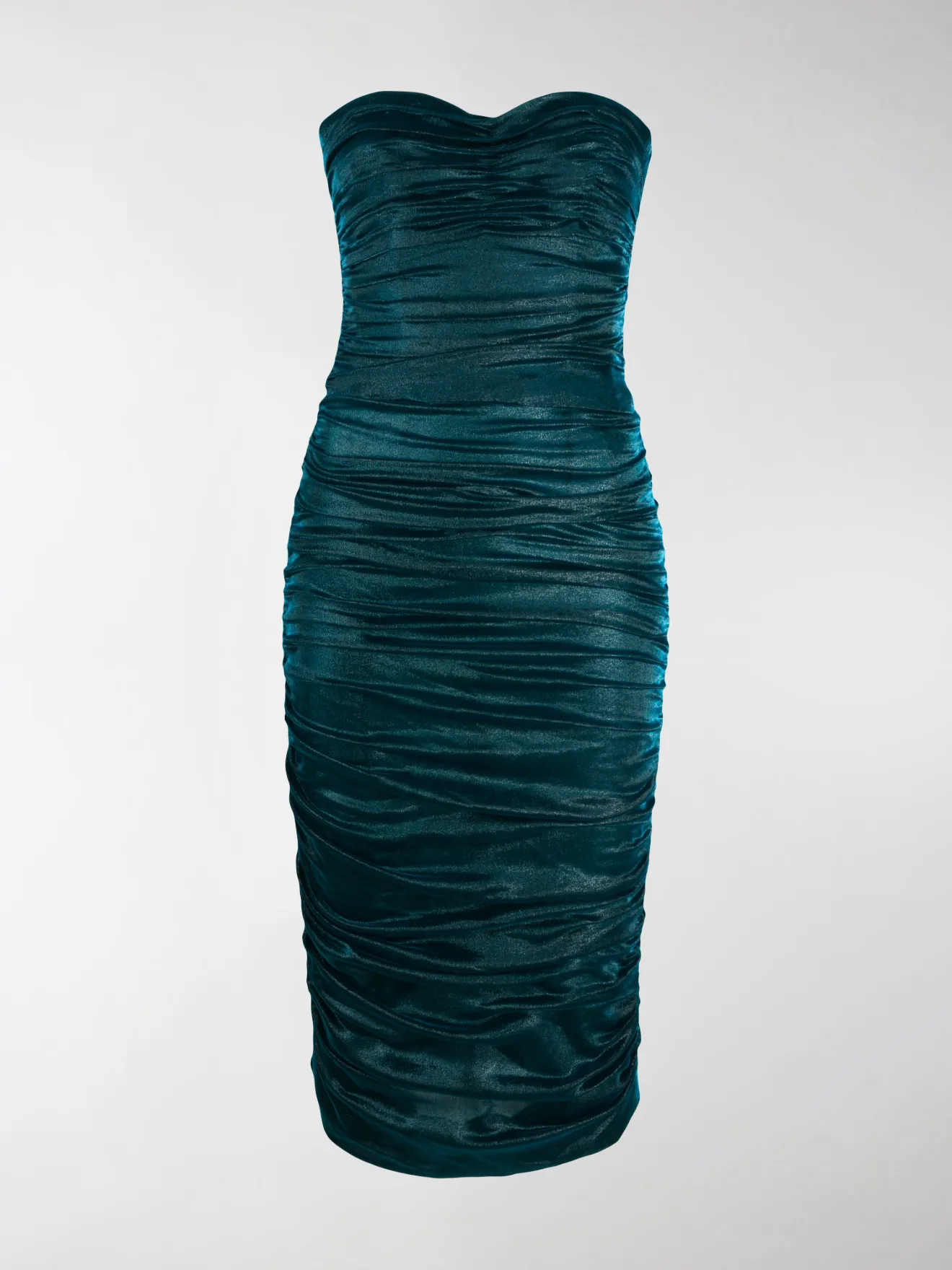 Dolce Gabbana Longuette Dress In Lame Satin Blue Modes 