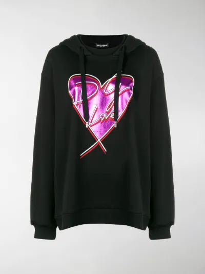 heart print hoodie