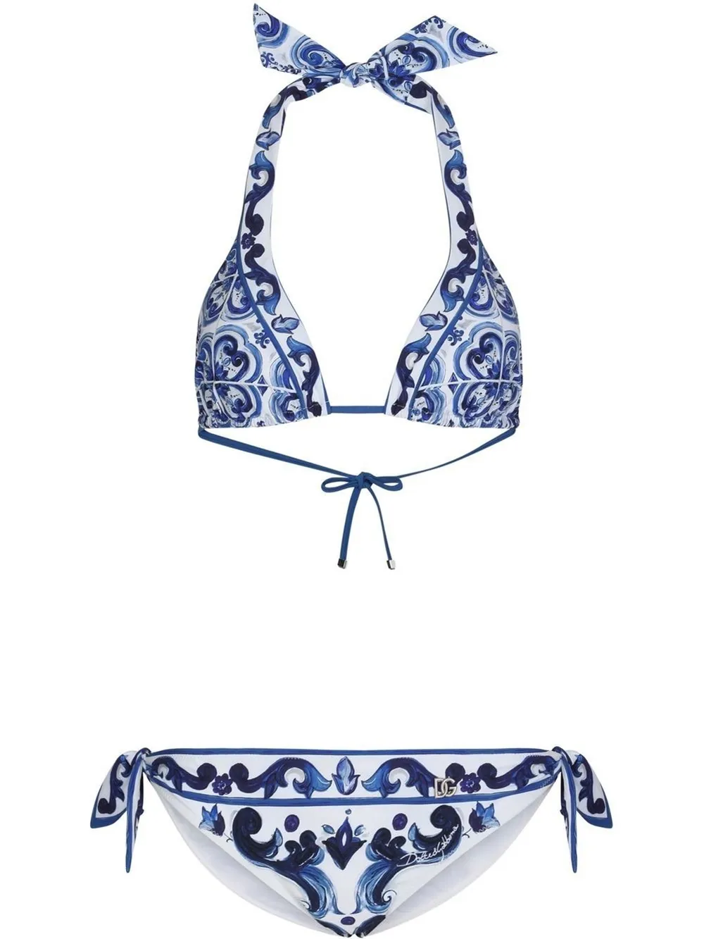 Dolce Gabbana Majolica print triangle bikini Eraldo WF