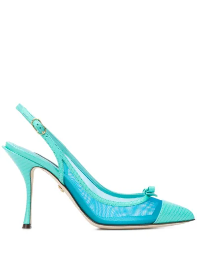 mesh slingback pumps