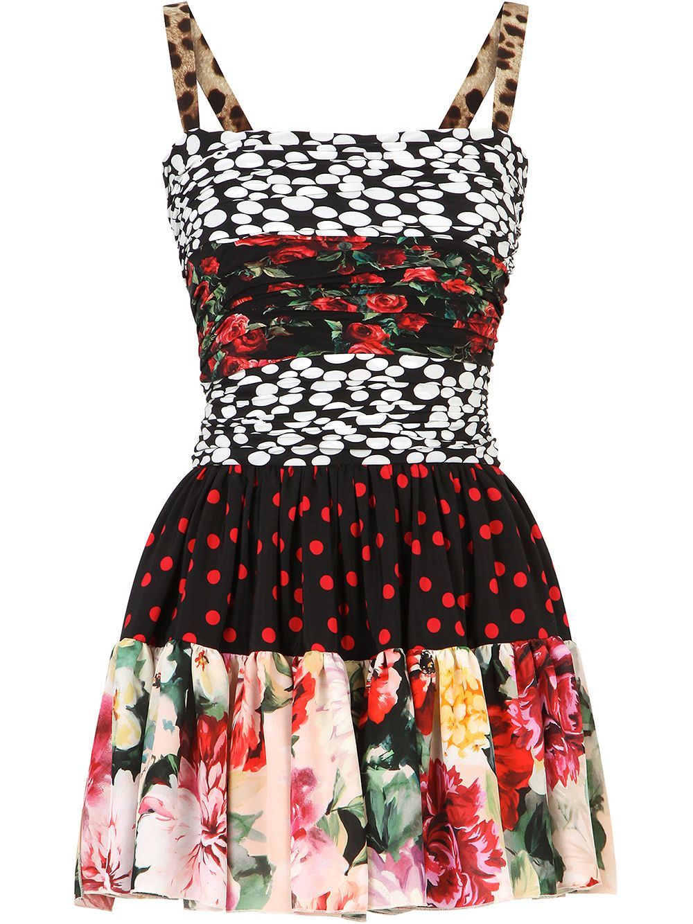 patchwork ruched silk minidress | Dolce & Gabbana 