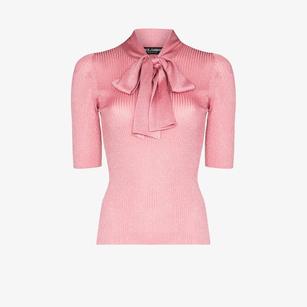 Gabbana pussybow rib knit sweater | Browns