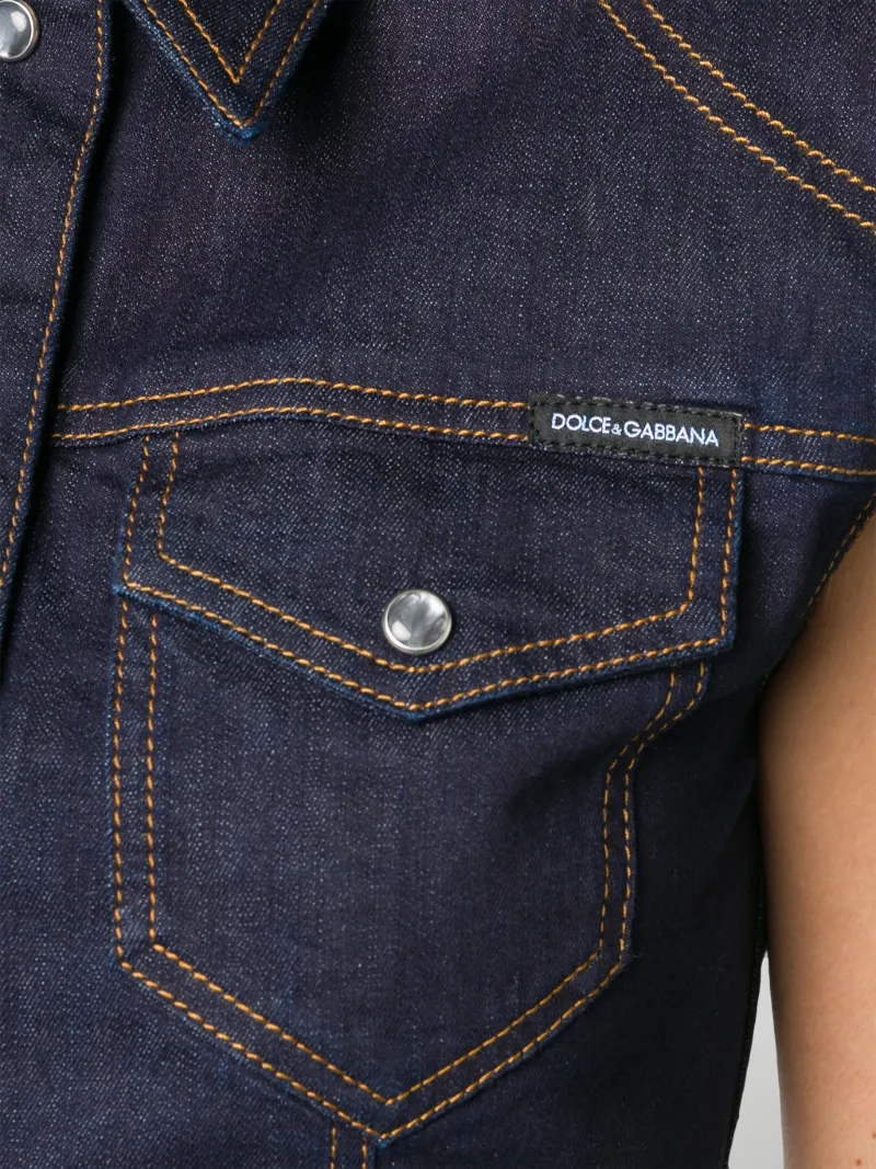 sleeveless cropped denim jacket