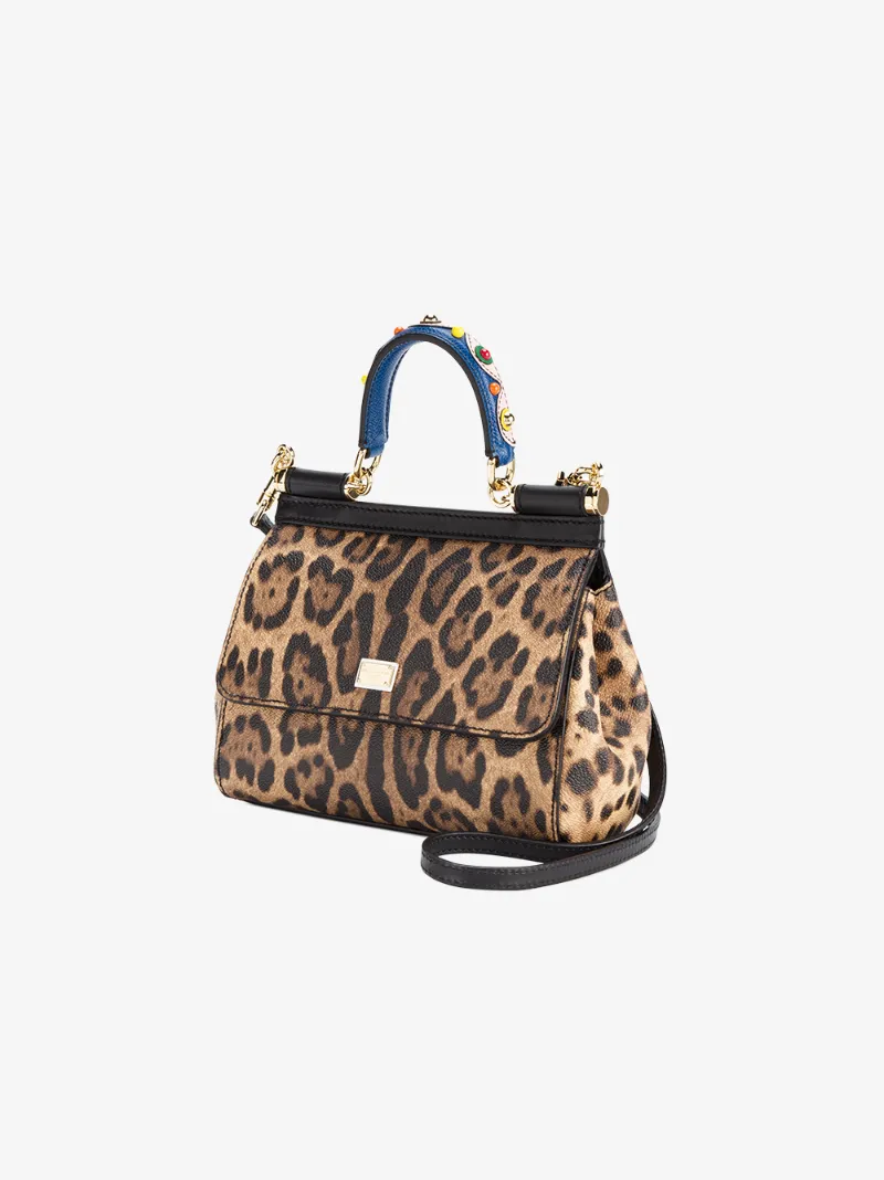 Dolce Gabbana Small Leopard Print Sicily Shoulder Bag Dolce Gabbana Small Leopard Print Sicily Shoulder Bag