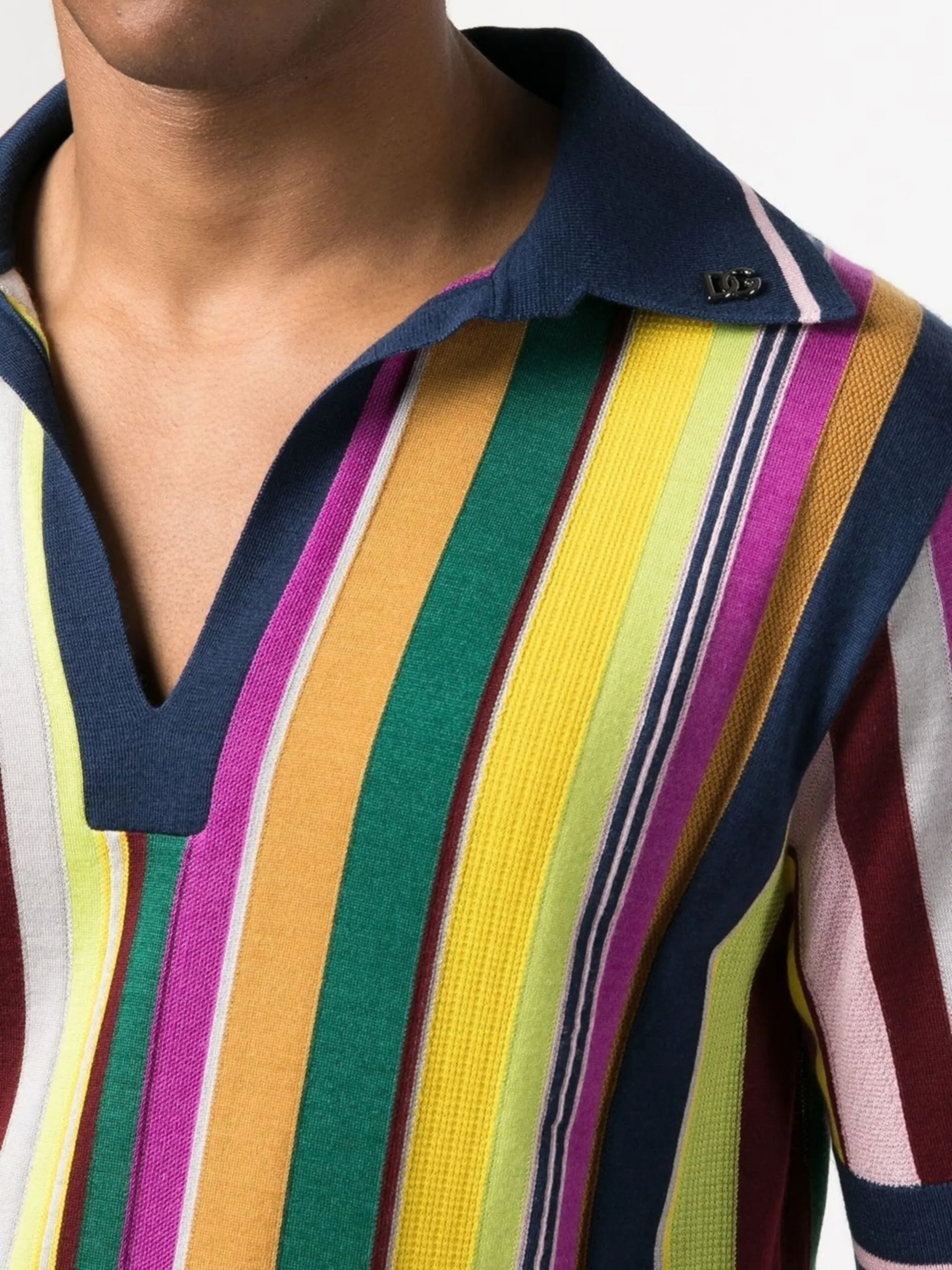 Dolce&Gabbana Men's Open Knit Polo Shirt | Neiman Marcus