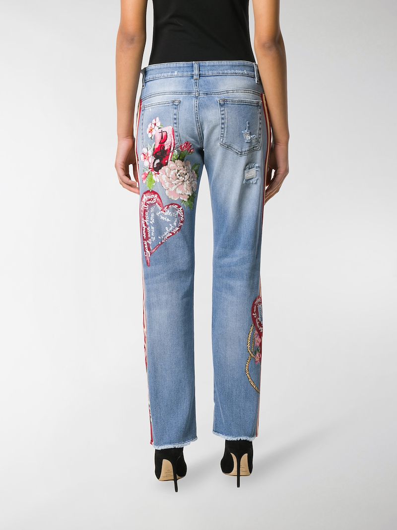 jeans with tiger patch