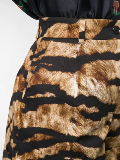 Gabbana tiger print shorts brown | MODES