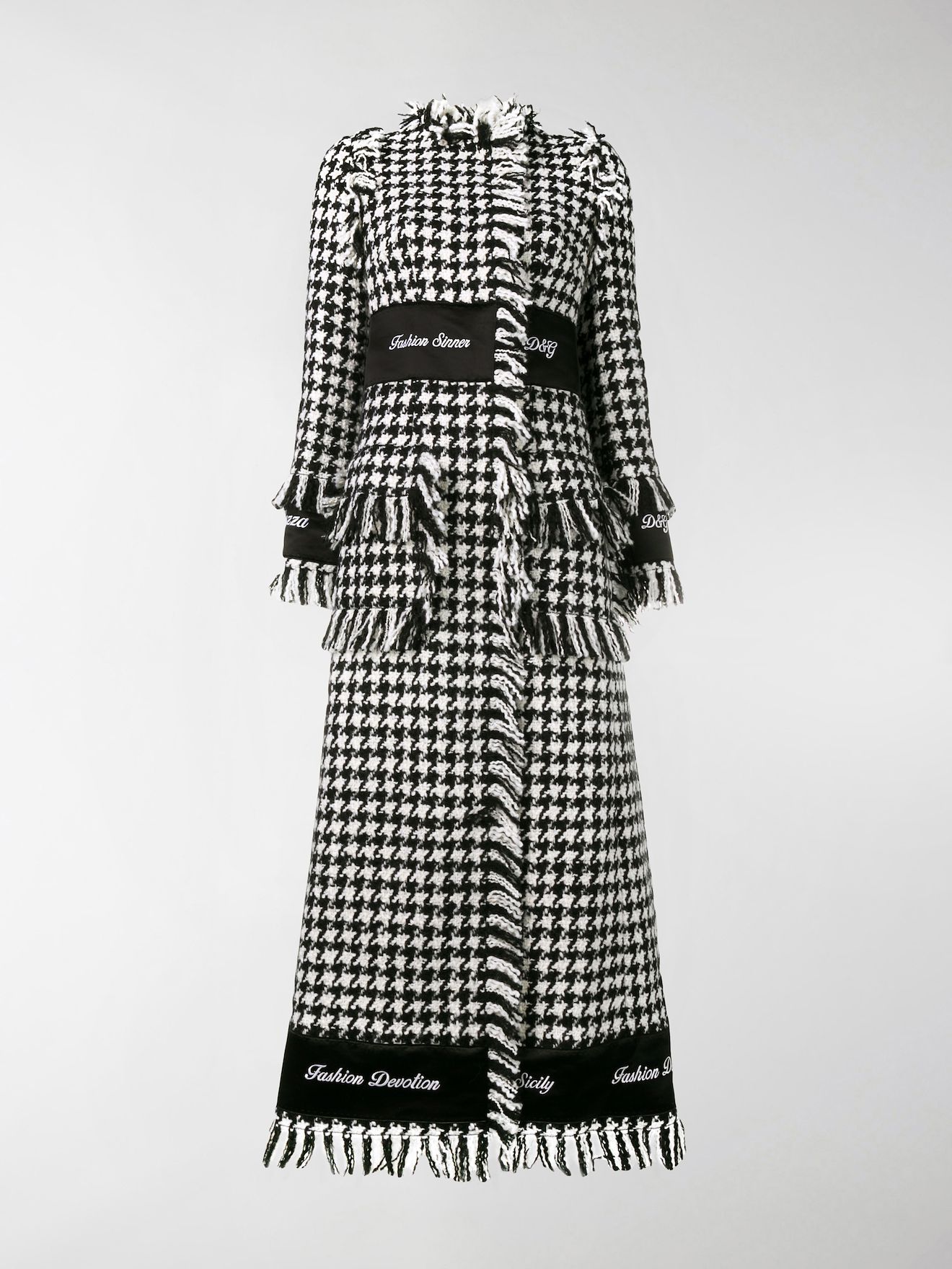 tweed maxi coat