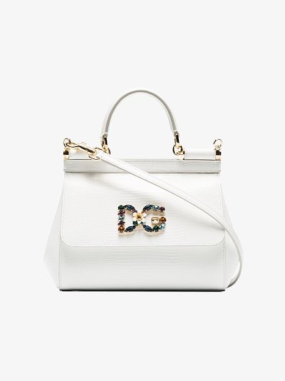 Dolce & Gabbana White Sicily small leather shoulder bag | Browns