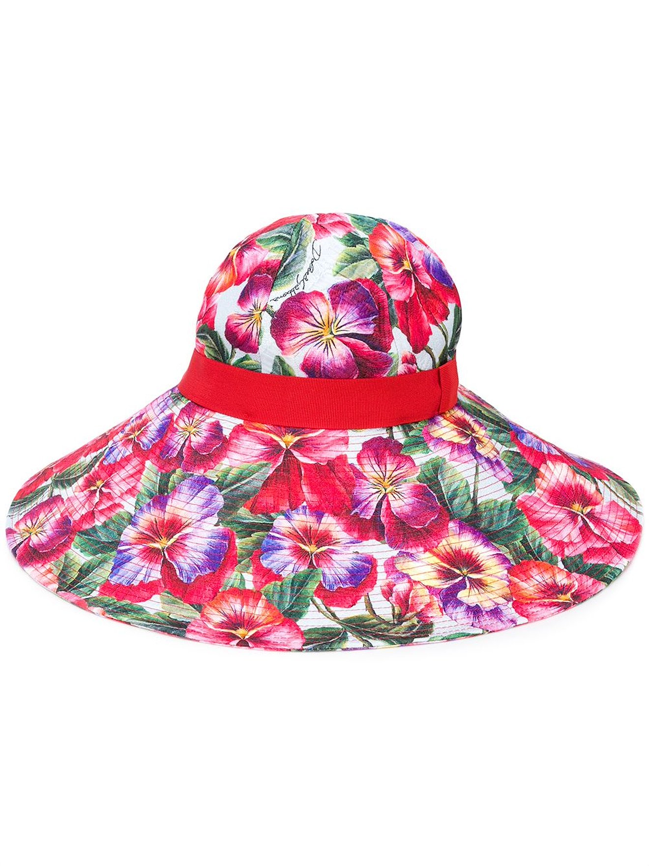 Dolce & Gabbana wide brim sun hat red MODES