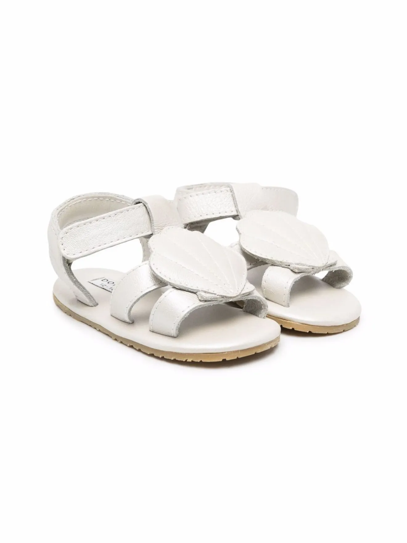 Donsje shell-motif leather sandals white | MODES